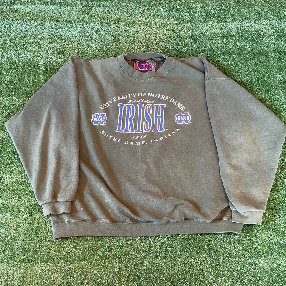 Vintage 90s Notre Dame Green crewneck